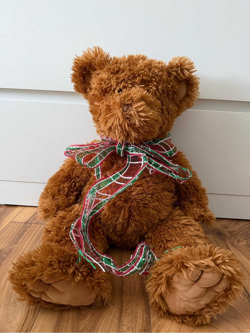Kellytoy Large Brown & Beige Teddy Bear Stuffed Animal with Plaid Bow